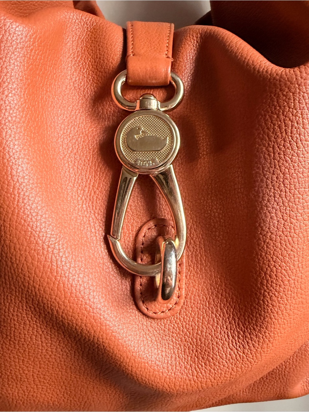 Leather Hobo Shoulder Bag in Cognac Brown - Picture 3 of 10